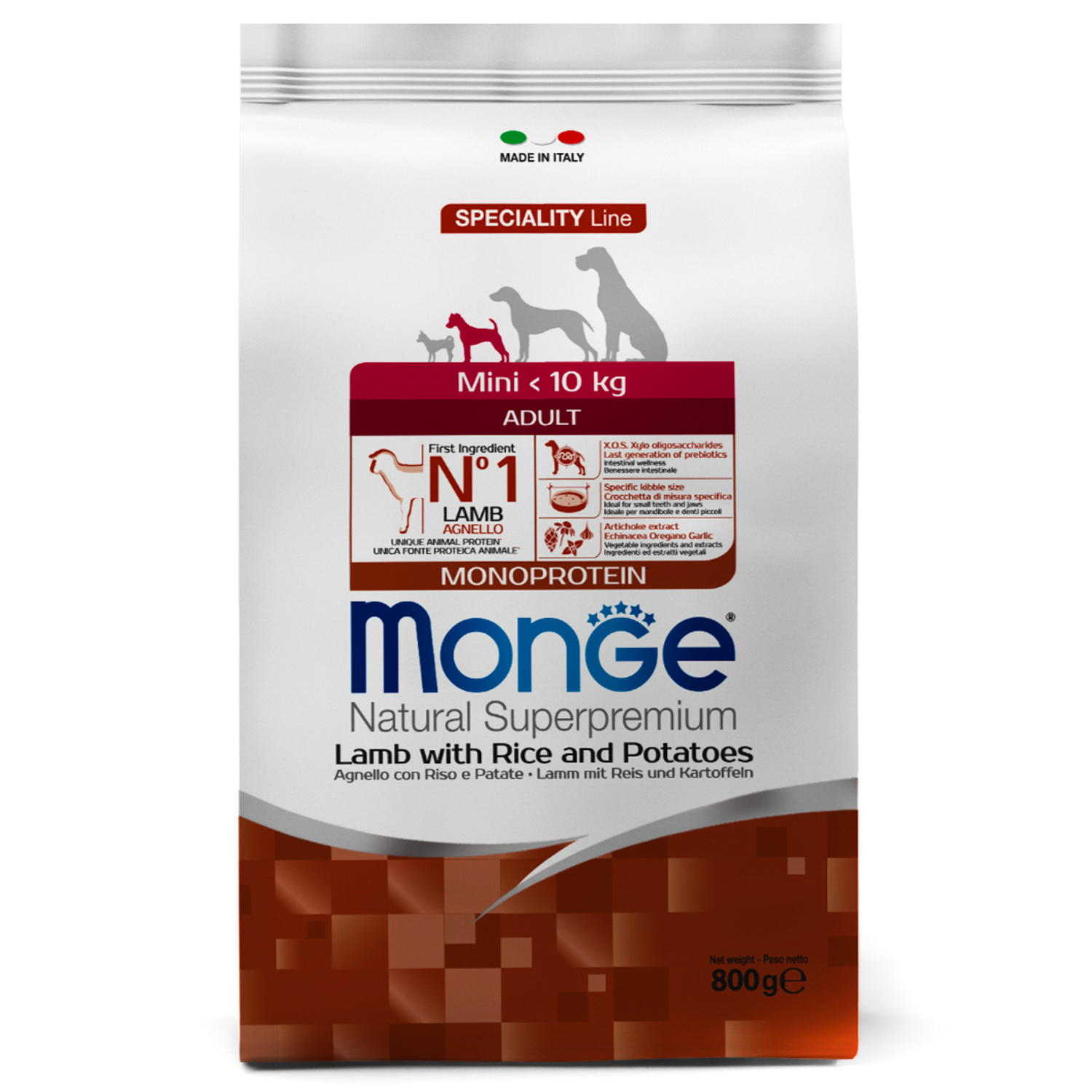 Monge Superpremium Monoprotein для собак мелких пород (ягнёнок), 800 г