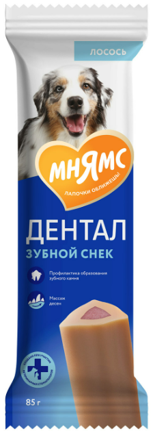 Мнямс Дентал для собак (зубной снек с лососем), 85 г