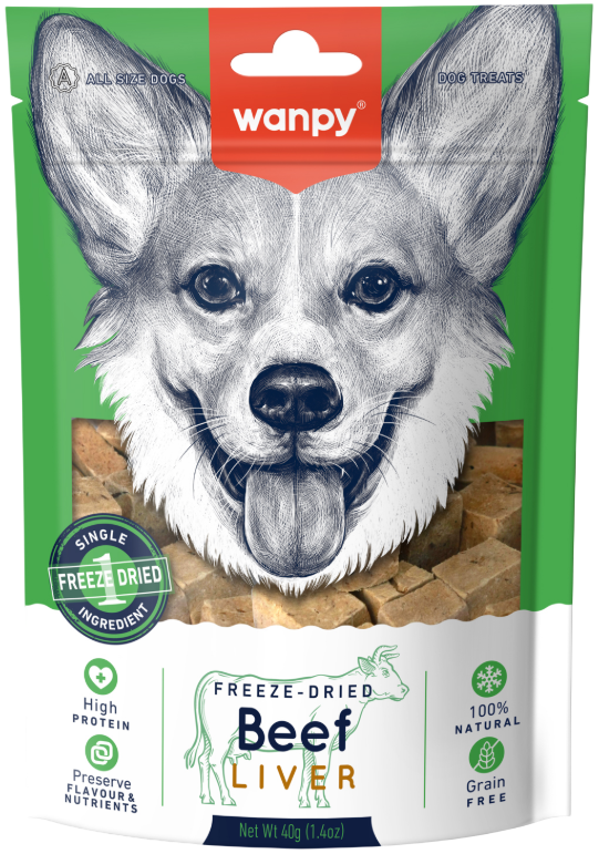 Wanpy Dog для собак (сублимированная говяжья печень), 40 г
