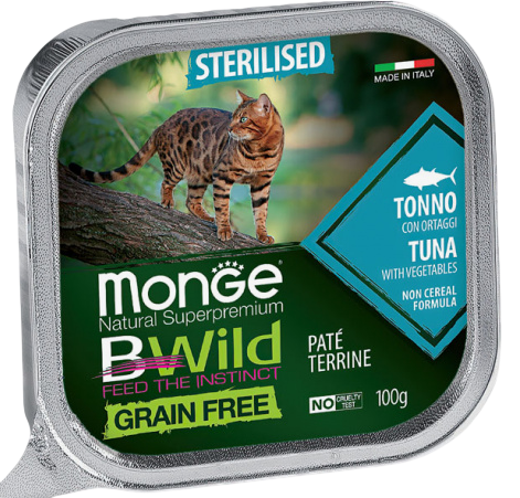 Monge BWild Grain Free для стерилизованных кошек (с тунцом), 100 г