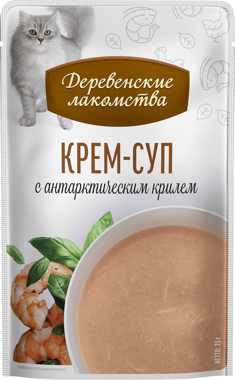 Деревенские лакомства для кошек (с антарктическим крилем), 35 г