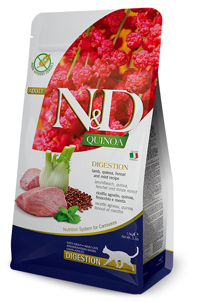 Farmina N&D Quinoa Digestion для кошек с чувствительным пищеварением (ягнёнок и фенхель), 1.5 кг