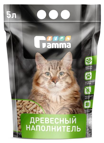 Gamma древесный наполнитель (крупные гранулы), 5 л 