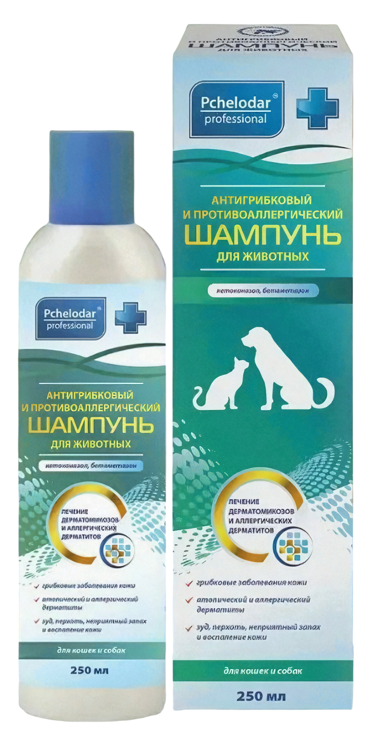 Pchelodar Шампунь антигрибковый и противоаллергический для животных, 250 мл