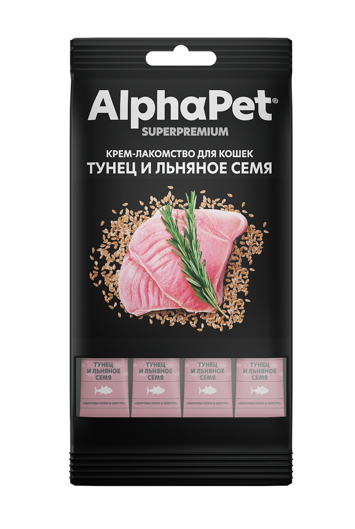  AlphaPet Superpremium для кошек (тунец и льняное семя), 48 г