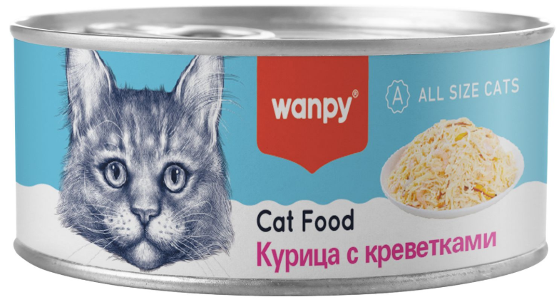 Wanpy для котов (курица с креветкой), 95 г