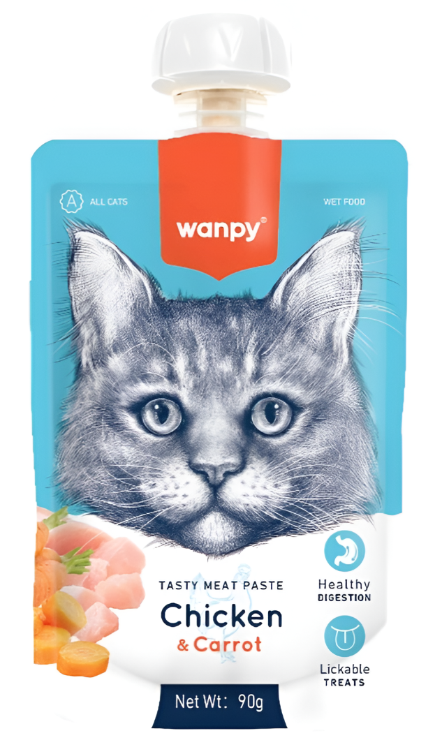 Wanpy для котов (мясной мусс из курицы), 90 г