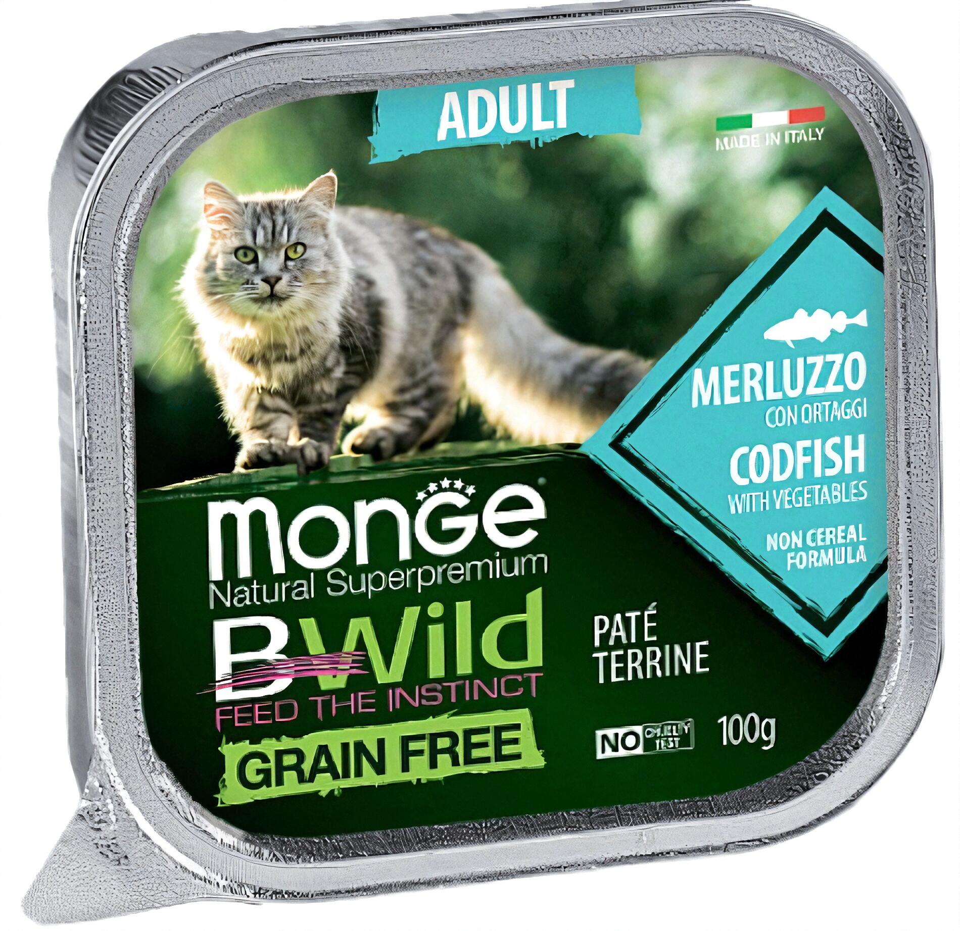 Monge BWild Grain Free для взрослых кошек (с треской), 100 г