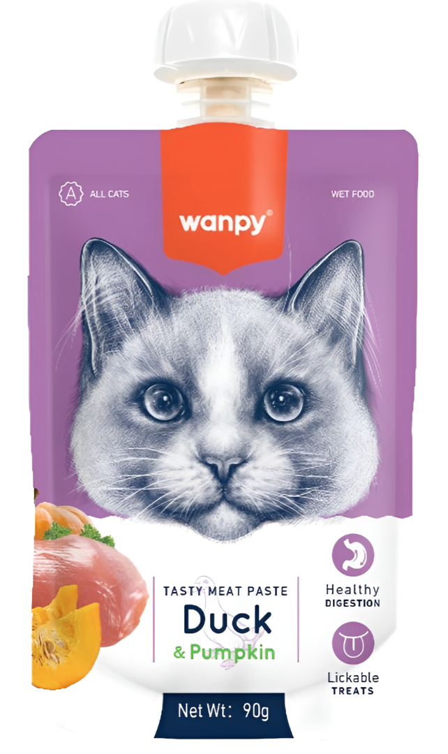 Wanpy для котов (мясной мусс из утки), 90 г