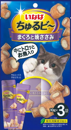 INABA Churu Bee Для кошек запеченные трубочки (курица и тунец Магуро), 3*10 г