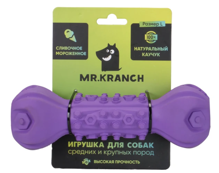 Mr. Kranch игрушка для собак гантель дентальная с ароматом сливок, 22 см