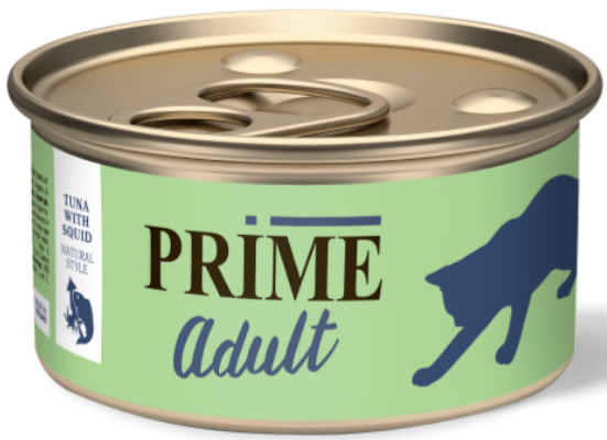 PRIME для кошек (тунец с кальмаром в собственном), 70 г