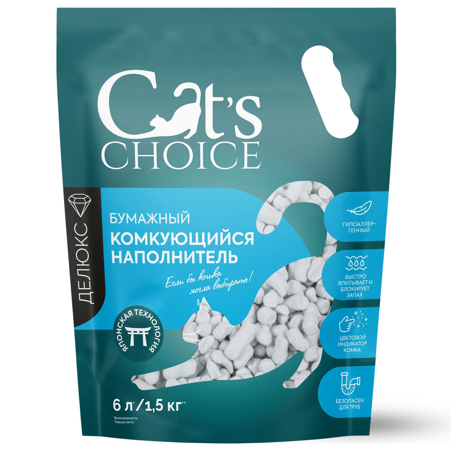Cat's choice Наполнитель бумажный для кошек, 6 л