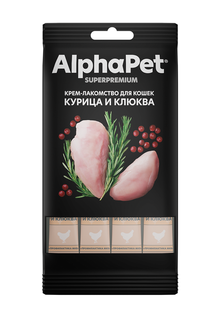  AlphaPet Superpremium для кошек (курица с клюквой), 48 г