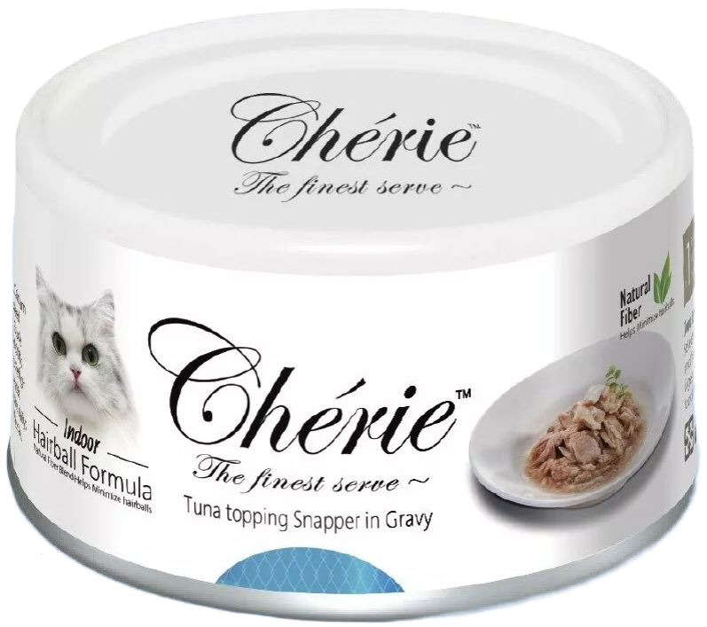 Cherie Hairball Control для кошек (тунец с люцианом в бульоне), 80 г