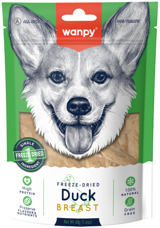 Wanpy Dog для собак (сублимированная утиная грудка), 40 г