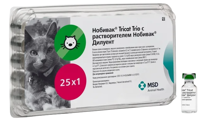 Нобивак Tricat Trio, 1 доза + раствор