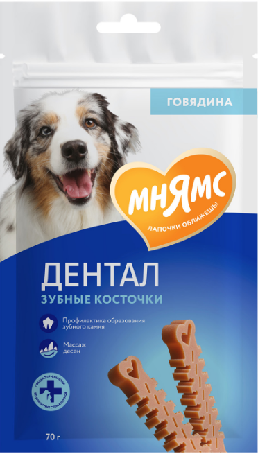 Мнямс Дентал для собак (зубные косточки с говядиной), 70 г