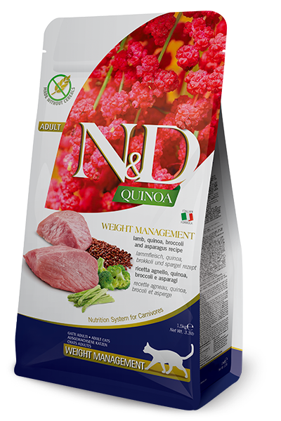 Farmina N&D Quinoa Weight Managment для кошек с контролем веса (ягнёнок и брокколи), 1.5 кг