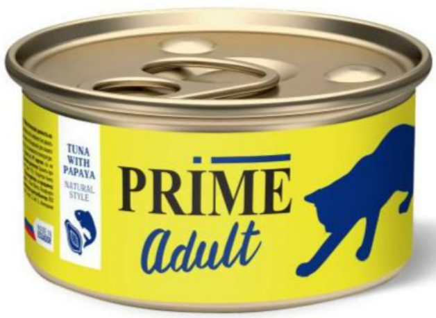  PRIME ADULT для кошек (тунец с папайей в собственном соку), 85 г