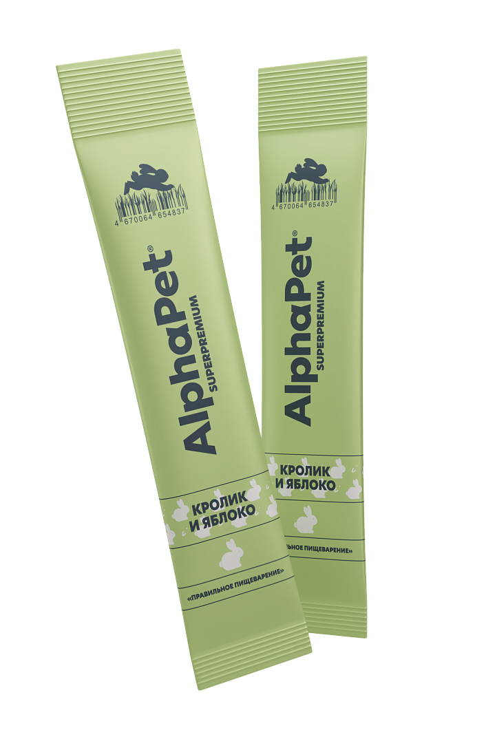 AlphaPet Superpremium для кошек (кролик с яблоком), 48 г