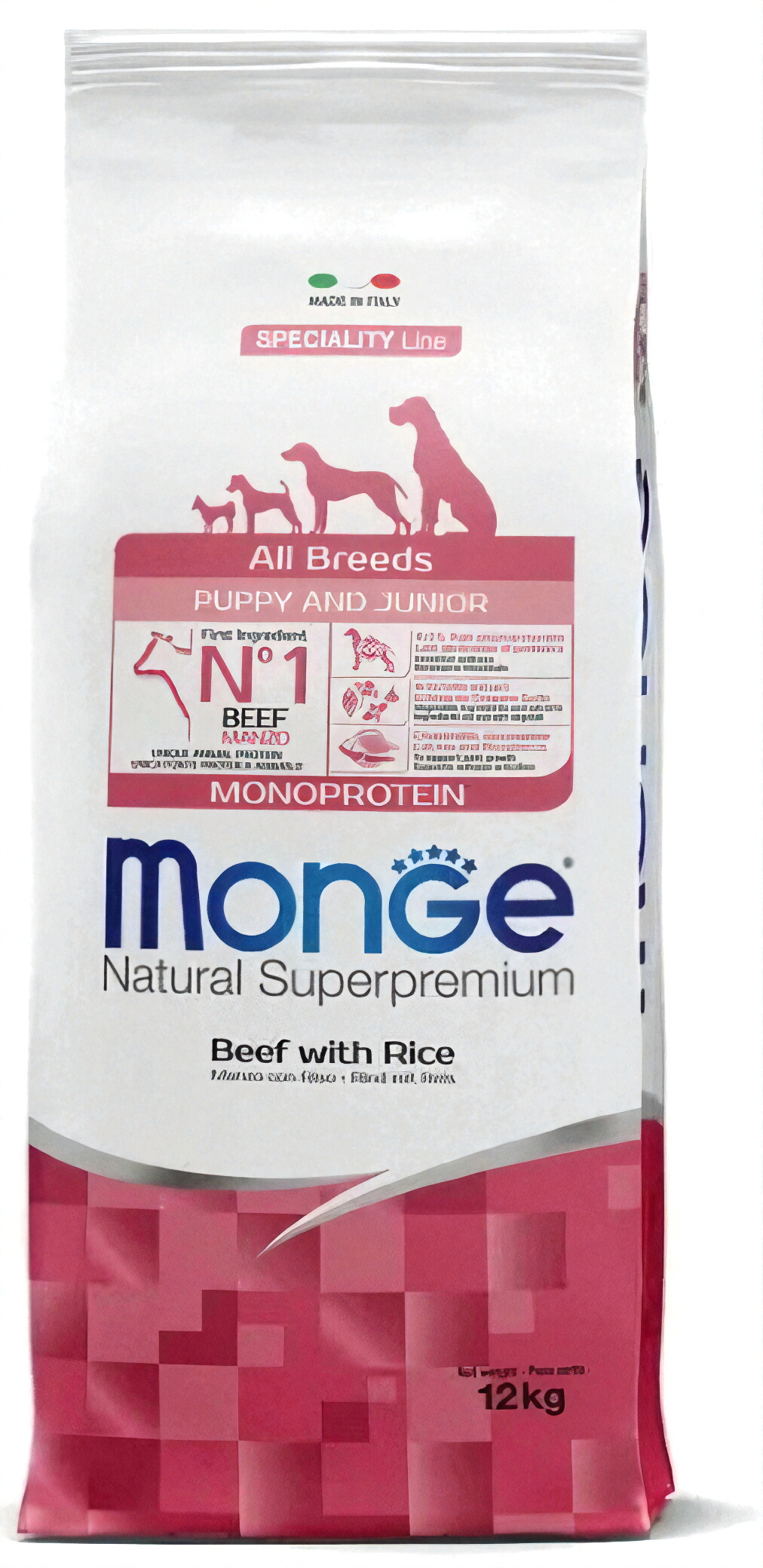 Monge Monoprotein для щенков всех пород (с говядиной), 12 кг