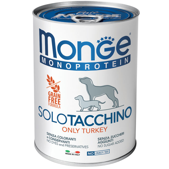 Monge Monoprotein для взрослых собак (индейка), 400 г