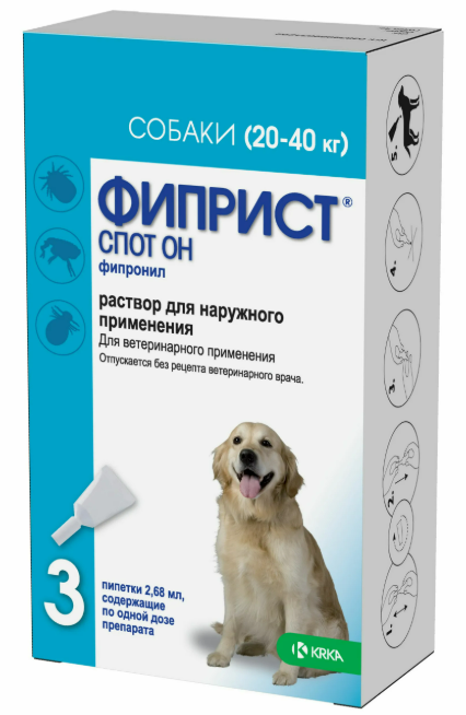 KRKA Фиприст Спот Он для собак, от 20 до 40 кг