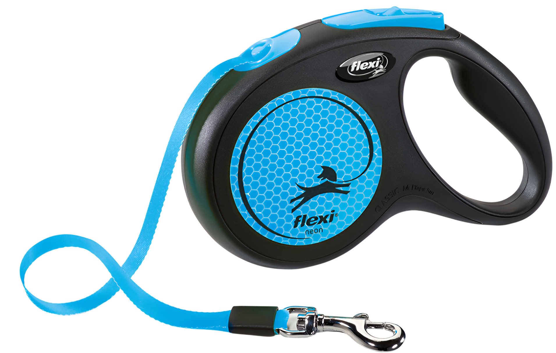 Flexi Neon New поводок - рулетка лента (голубой неон)