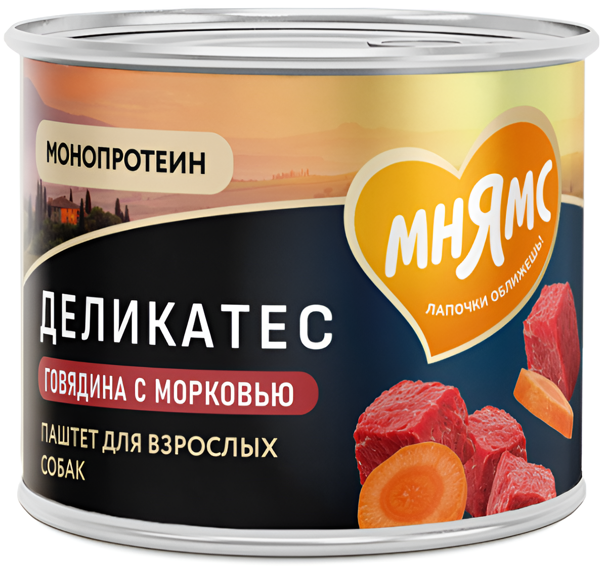 Мнямс Деликатес "Бразато по - итальянски" для собак (говядина с морковью), 200 г