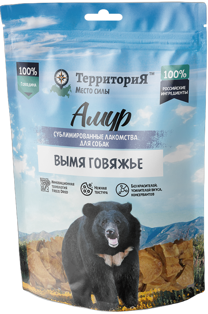 ТерриториЯ Амур для собак (вымя говяжье), 60 г