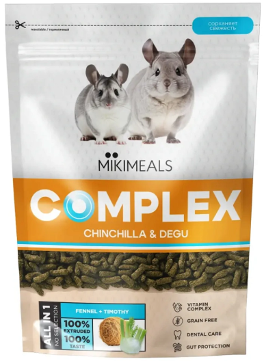 MIKIMEALS Complex  для шиншилл и дегу, 500 г