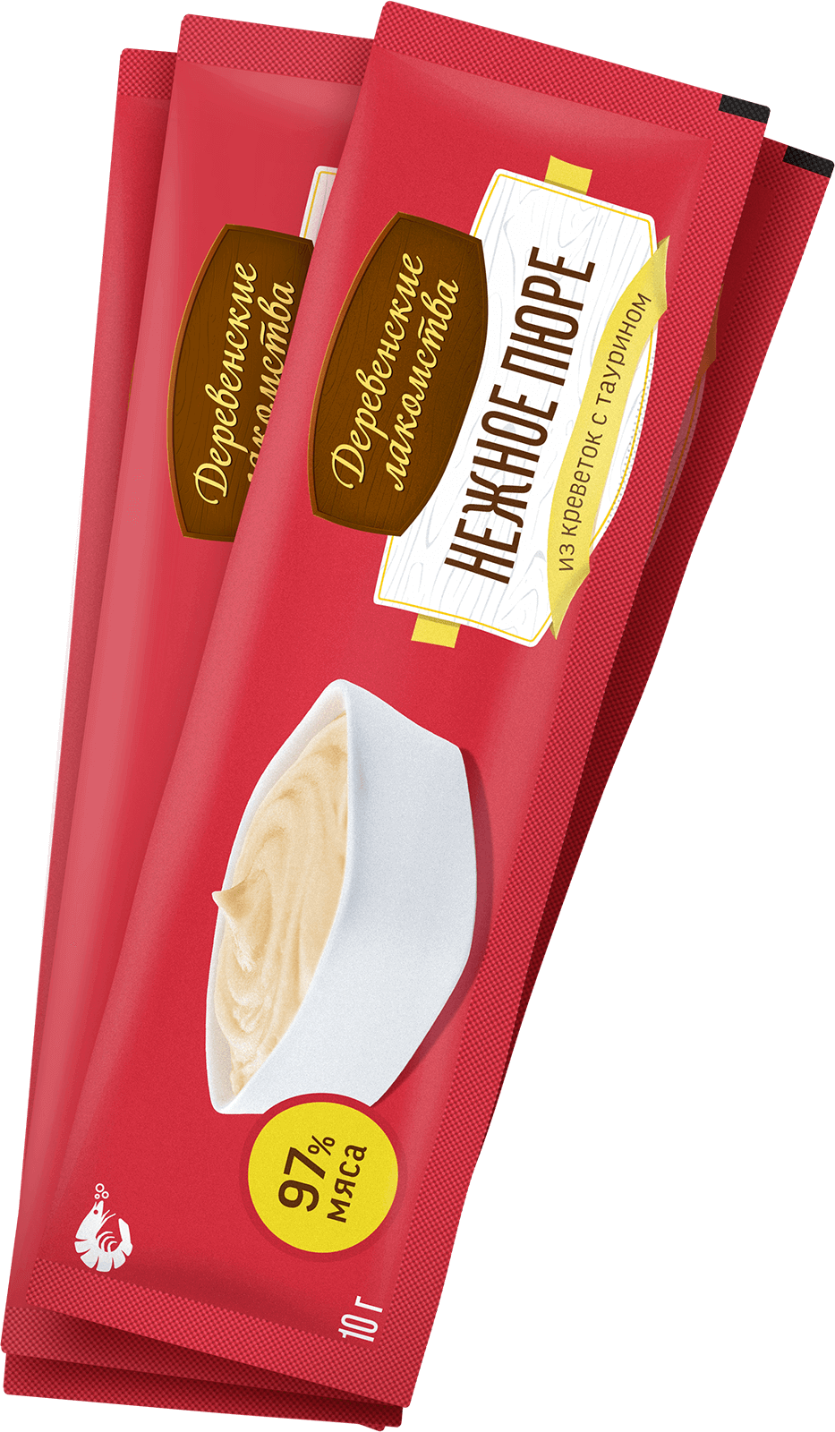 Деревенские лакомства для кошек (нежное пюре из креветок), 40 г