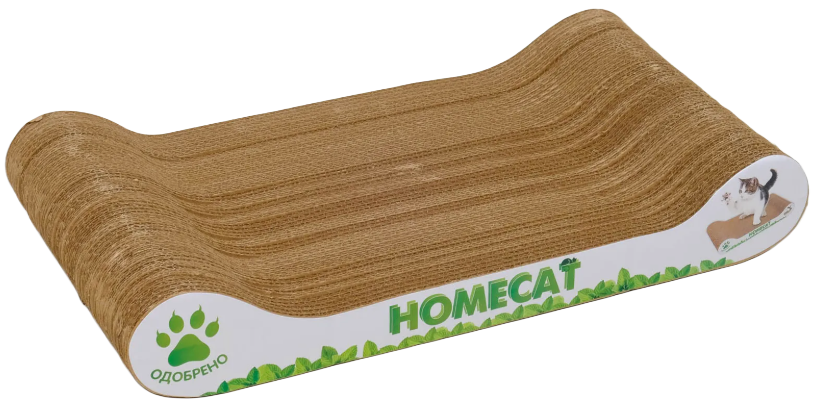 HOMECAT Когтеточка "Мятная волна" для кошек, 48*25*8 см