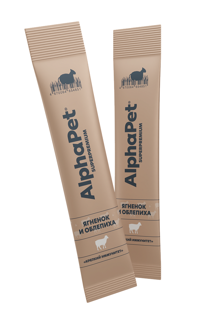 AlphaPet Superpremium для кошек (ягнёнок и облепиха), 48 г