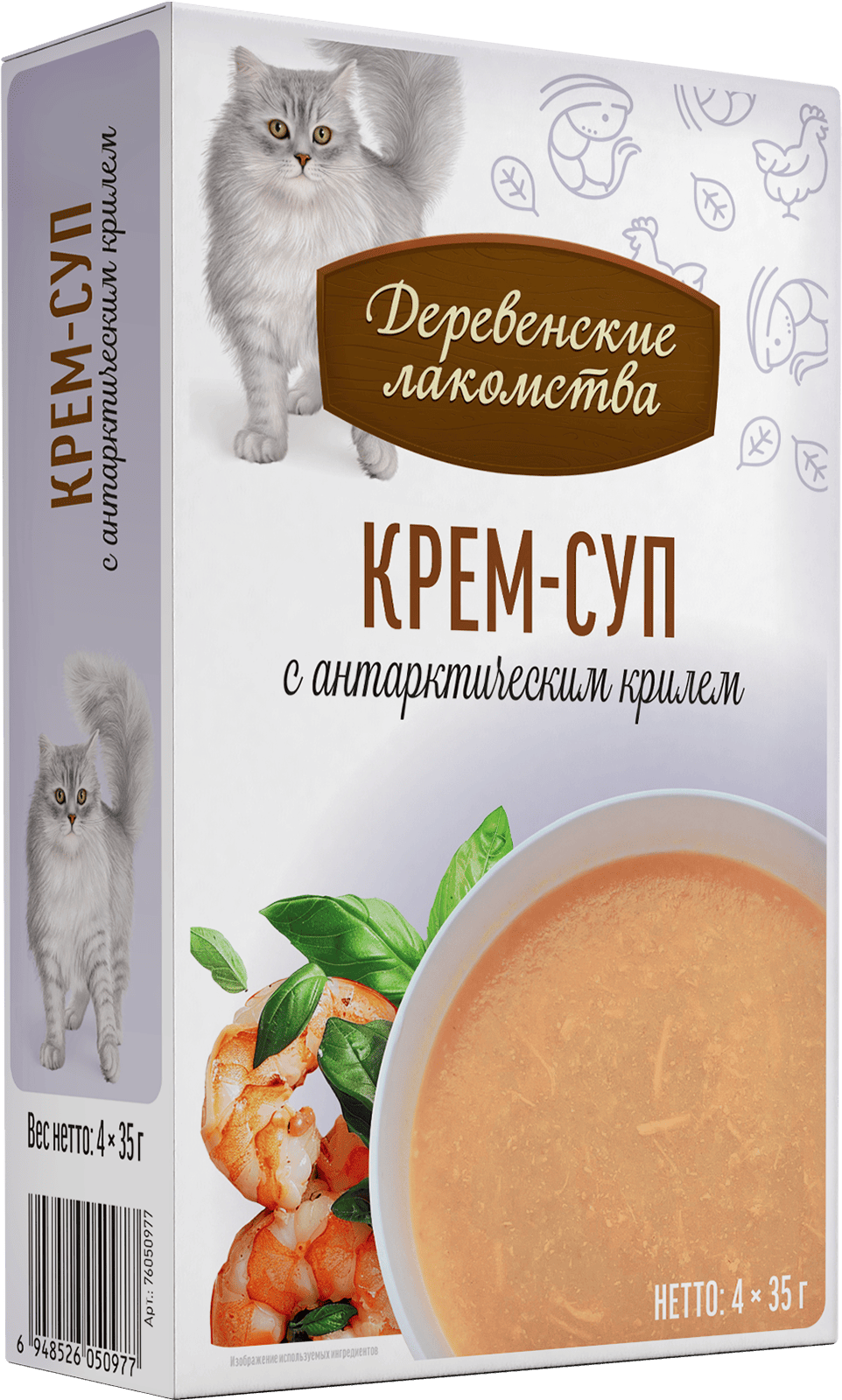 Деревенские лакомства для кошек (с антарктическим крилем), 35 г